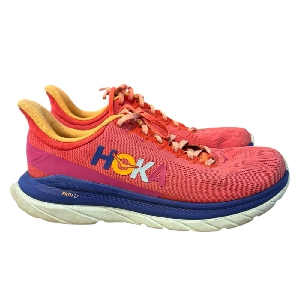 ▶️ Hoka ◀️ Mach 4 Multi Color Red/ Orange Gold Blue Colorway - Picture 4 of 14